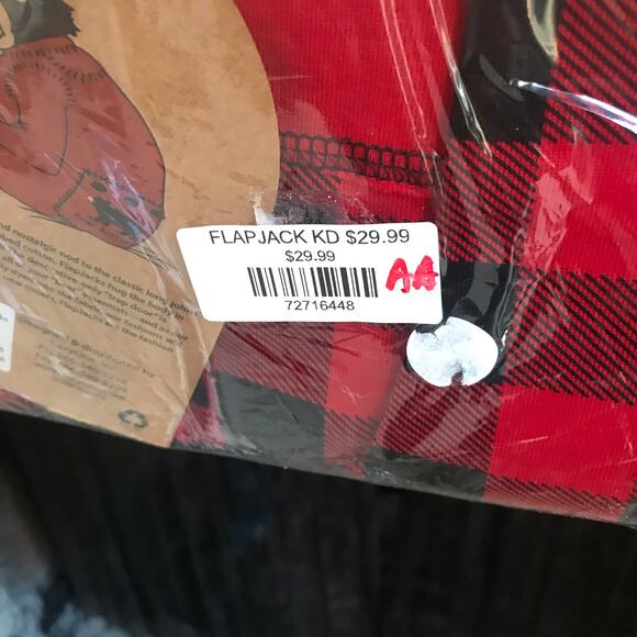 NEW Lazy One Bear Cheeks Red Black One Piece Pajamas Kid's Size 8 - Picture 2 of 4